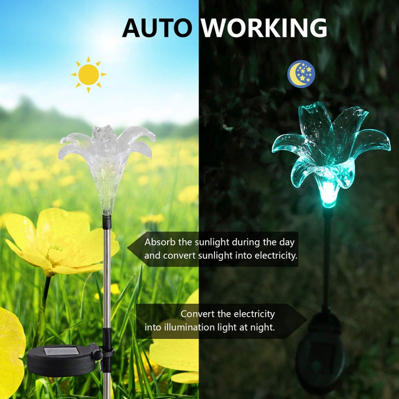 QIDEA Outdoor Solar Garden Stake Light - Color Changing Decorative LED Stake Lamp In-ground Landscaping Lighting for Garden Patio Yard Lawn Pathway Flower Bed Decor Decorations Figurine Butterfly - Image 2